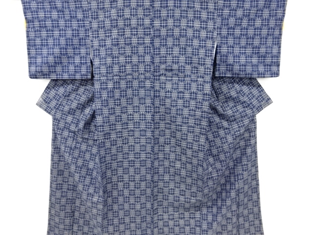 抽象模様織出し手織り紬着物